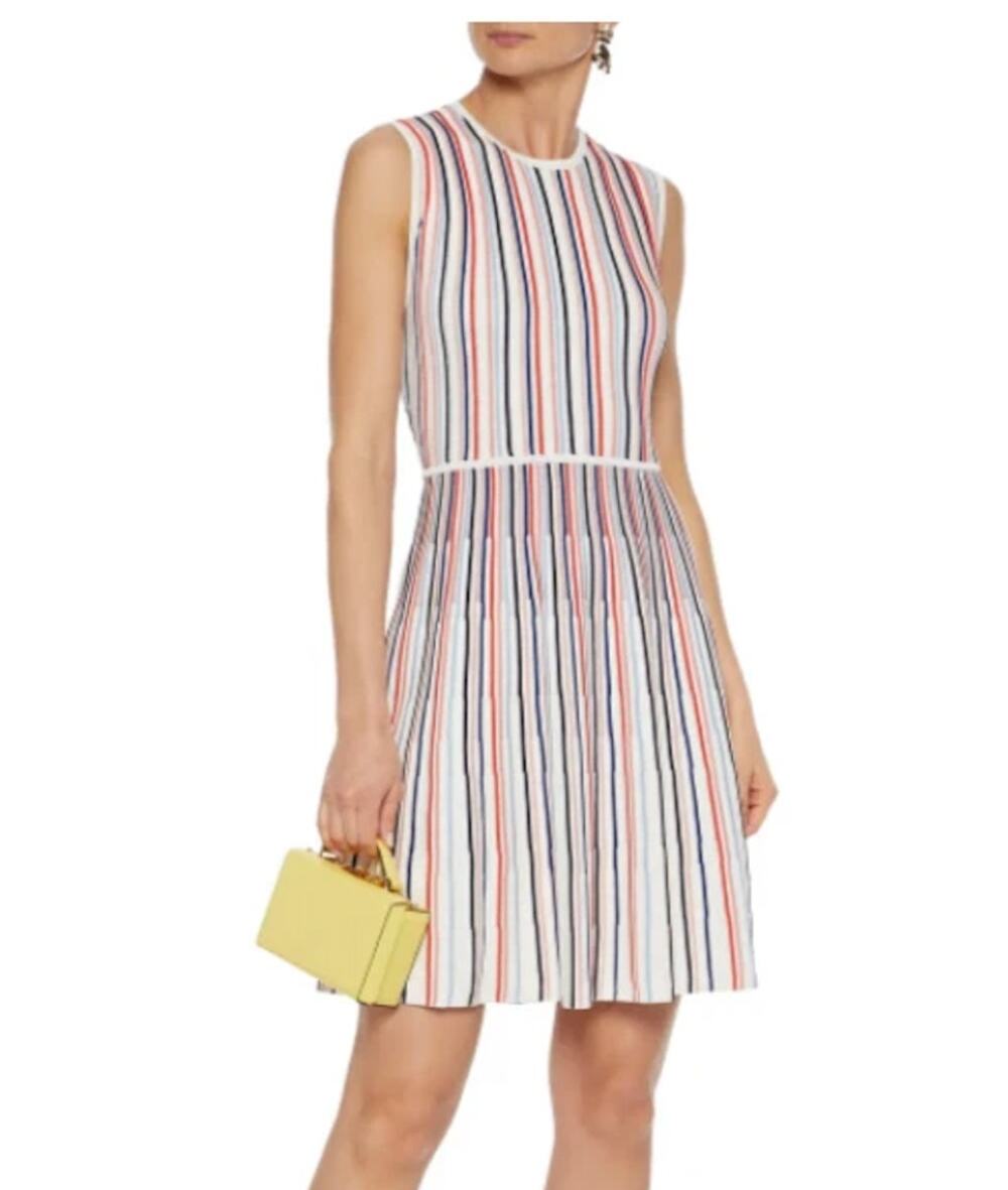 Lela Rose Striped Ponte Mini Sleeveless Tank Dress in Multicolor Extra Small